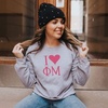 I Love Phi Mu Crewneck Sweathirts(Light Grey)