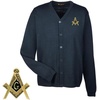 Mason/Freemason Letterman Cardigan Sweater(Navy Blue)