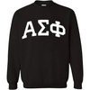 Alpha Sigma Phi Arched Greek Letter Crewneck Sweatshirt Black(Black)