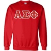 Alpha Sigma Phi Fraternity Crest Twill Letter Crewneck Sweatshirt(Red)