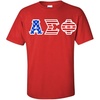 Alpha Sigma Phi Greek Letter American Flag Tee(Red)