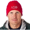 Alpha Sigma Phi Greek Letter Knit Cap(Red W/White Thread Color)