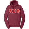 Alpha Sigma Phi Pigment-Dyed Lettered Hooded Sweatshirt(Merlot)