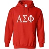Alpha Sigma Phi World Famous Greek Hoodie – Red with White Imprint(Red)