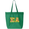 Greekgear Sigma Alpha Custom Satin Stitch Tote Bag(Kelly Green)
