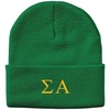 Greekgear Sigma Alpha Greek Letter Knit Cap Kelly Green