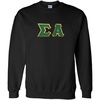 Greekgear Sigma Alpha Lettered Crewneck(Black)