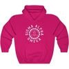 Greekgear Sigma Alpha Omega Unisex College Seal Hoodie(Heliconia)