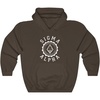 Greekgear Sigma Alpha Unisex College Seal Hoodie(Dark Chocolate)