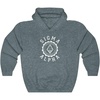 Greekgear Sigma Alpha Unisex College Seal Hoodie(Dark Heather)