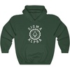 Greekgear Sigma Alpha Unisex College Seal Hoodie(Forest Green)