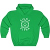 Greekgear Sigma Alpha Unisex College Seal Hoodie(Irish Green)