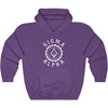 Greekgear Sigma Alpha Unisex College Seal Hoodie(Purple)