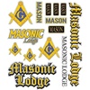 Mason/Freemasons Multi Greek Decal Sticker Sheet