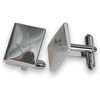 Masonic Polished Sterling Silver Bullet Back Rectangle Cufflinks