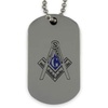 Masonic Silver Double-Sided Dog Tag W/Chain