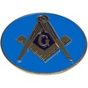 Masonic Symbol Metal Adhesive Car Badge with Blue Background