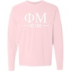 Phi Mu Custom Greek Lettered Long Sleeve T-Shirt(Blossom)