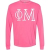 Phi Mu Greek Long Sleeve T-Shirt(Neon Pink)