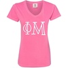 Phi Mu V-Neck T-Shirt(Crunchberry)