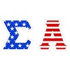 Sigma Alpha American Flag Greek Letter Sticker