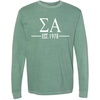 Sigma Alpha Custom Greek Lettered Long Sleeve T-Shirt(Light Green)