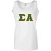 Sigma Alpha Lettered Ladies Tank Top(White)