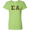 Sigma Alpha Lettered V Neck Tee(Lime Green)
