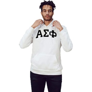 Alpha Sigma Phi Arched Greek Letter Hooded Sweatshirt(White)