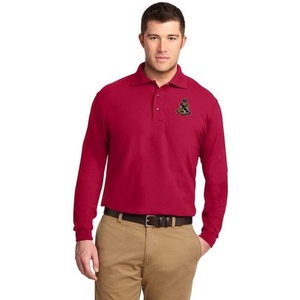 Alpha Sigma Phi Emblem Long Sleeve Polo(Red)