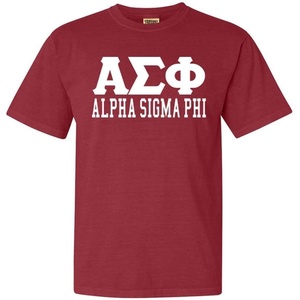 Alpha Sigma Phi Greek Heavyweight T-Shirt(Berry)