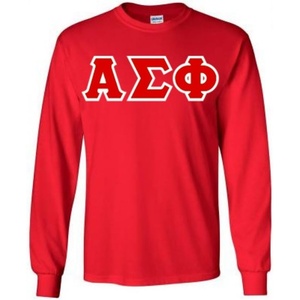 Alpha Sigma Phi Lettered Long Sleeve(Red)