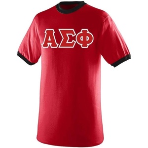 Alpha Sigma Phi Lettered Ringer Shirt(Red/Black)