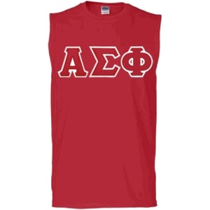 Alpha Sigma Phi Lettered Sleeveless Tee(Red)