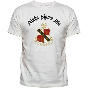 Alpha Sigma Phi Vintage Crest T-Shirt(White)
