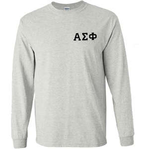 Alpha Sigma Phi World Famous Crest Long Sleeve T-Shirt(Light Grey)