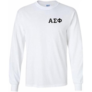 Alpha Sigma Phi World Famous Crest Long Sleeve T-Shirt(White)
