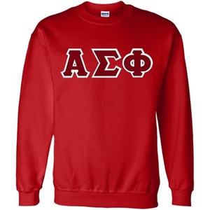 Greekgear Alpha Sigma Phi Lettered Crewneck(Red)