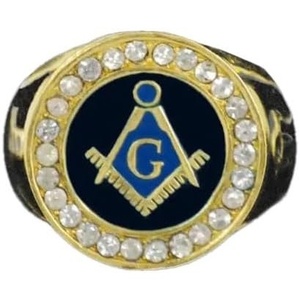 Greekgear Mason Ring Gold W/Austrian Crystals