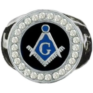 Greekgear Mason Ring Silver W/Austrian Crystals