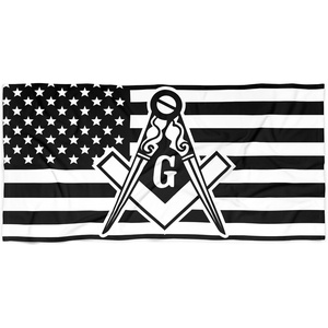 Greekgear Mason USA Flag Beach Towel(30″ × 60″)