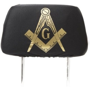 Greekgear Mason/Freemason Black Car Seat Headrest Cover