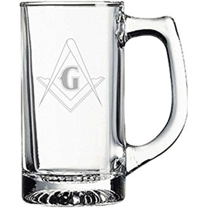 Greekgear Masonic Glass Engraved Mug Transparent