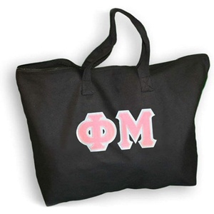 Greekgear Phi Mu Lettered Tote Bag(Black)
