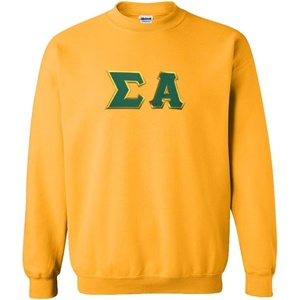 Greekgear Sigma Alpha Lettered Crewneck(Athletic Gold)