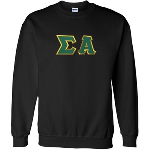 Greekgear Sigma Alpha Lettered Crewneck(Black)