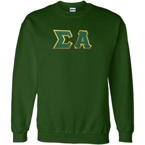 Greekgear Sigma Alpha Lettered Crewneck(Forest Green)