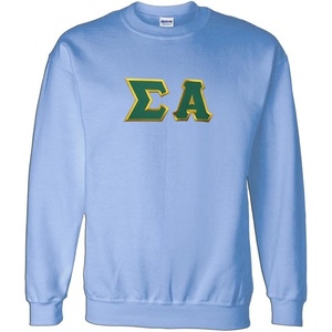 Greekgear Sigma Alpha Lettered Crewneck(Light Blue)