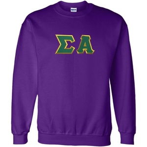 Greekgear Sigma Alpha Lettered Crewneck(Purple)