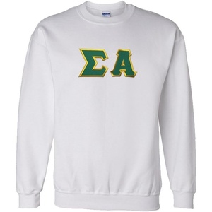Greekgear Sigma Alpha Lettered Crewneck(White)